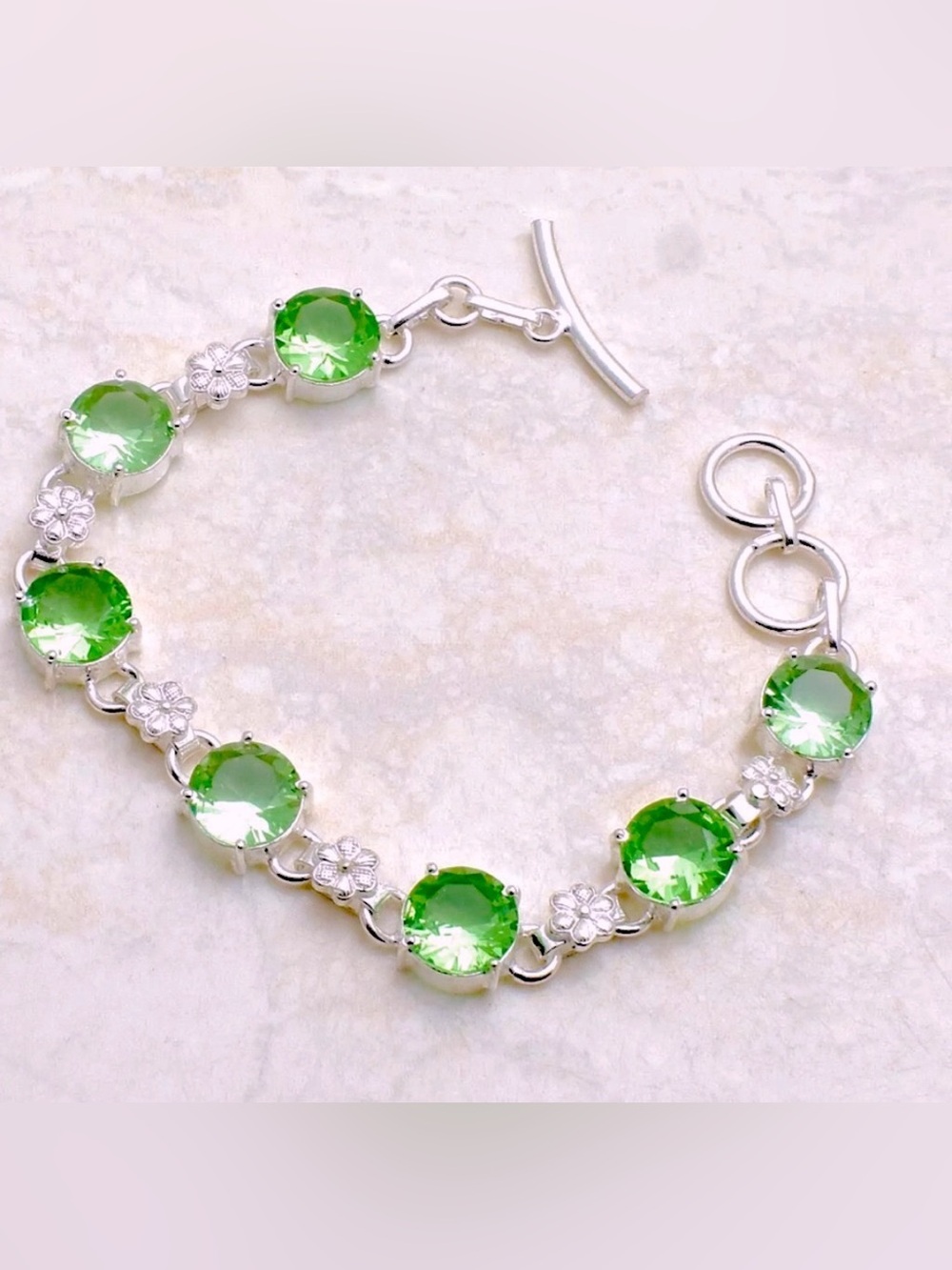 Green Quartz Gemstone Bracelet